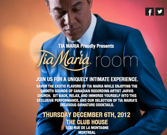 Tia Maria Room in Montreal on Thursday. Wanna come?