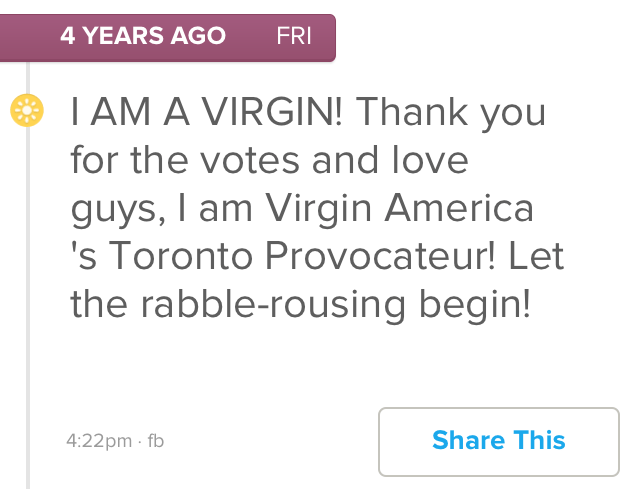 Travel |  Throwback! Virgin America Provocateur