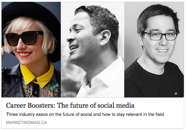 Career Boosters - The Future of Social Media, Marketing Magazine, Casie Stewart