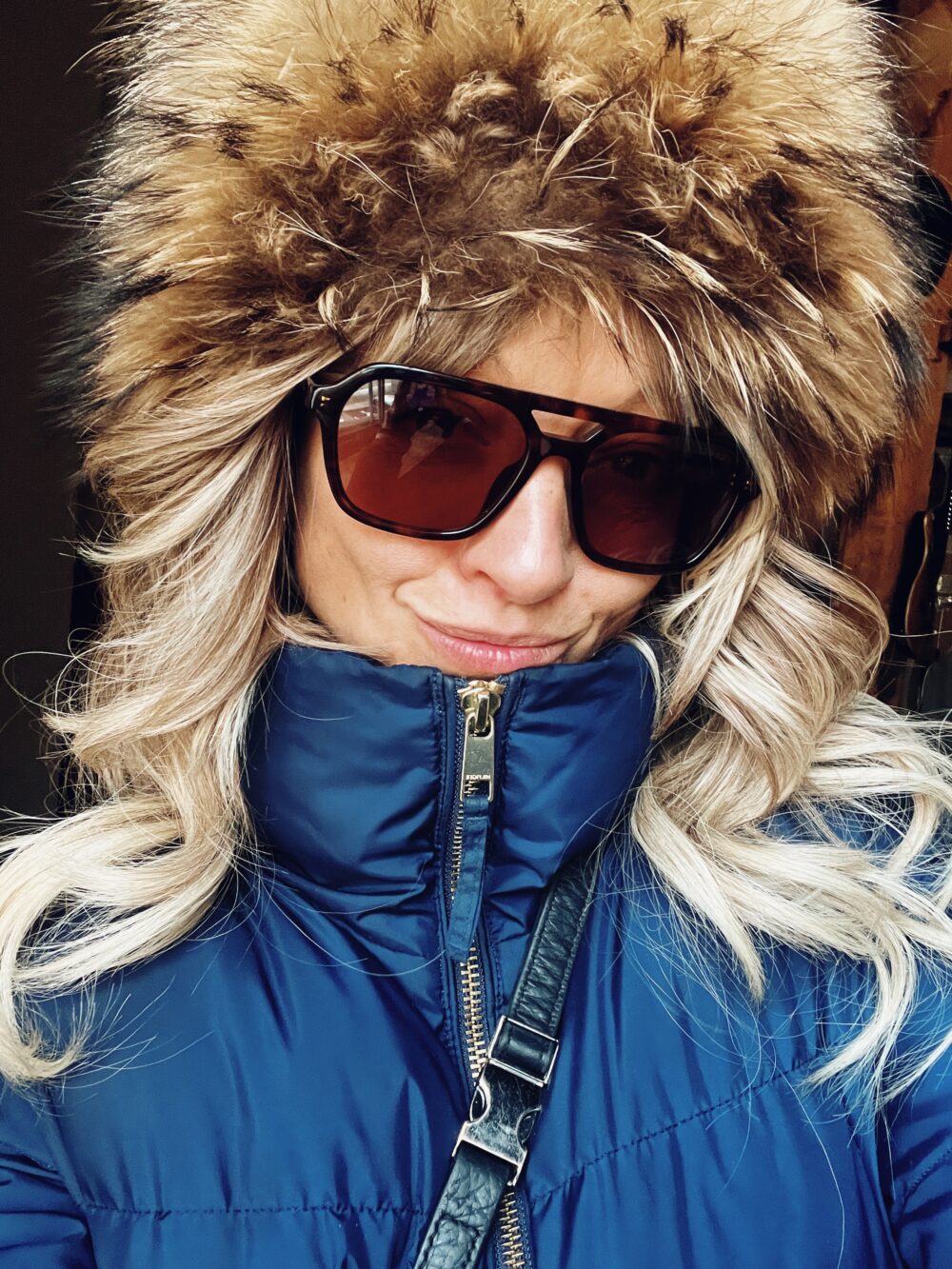 “Casie Stewart wearing Gucci sunglasses in winter Toronto”
“Gucci GG1823SA Asian Fit sunglasses close-up”
“Designer sunglasses styled with winter coat”
“SmartBuyGlasses Gucci packaging and dust bag”