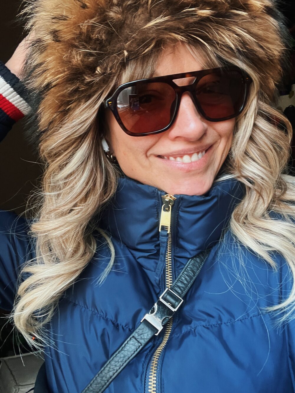 “Casie Stewart wearing Gucci sunglasses in winter Toronto”
“Gucci GG1823SA Asian Fit sunglasses close-up”
“Designer sunglasses styled with winter coat”
“SmartBuyGlasses Gucci packaging and dust bag”